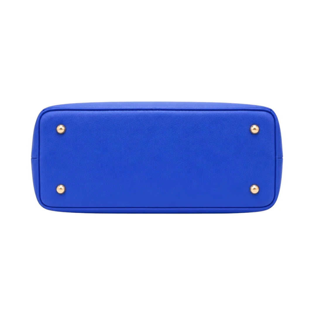 Zelquix Textured Blue PU Leather Everyday Handbag