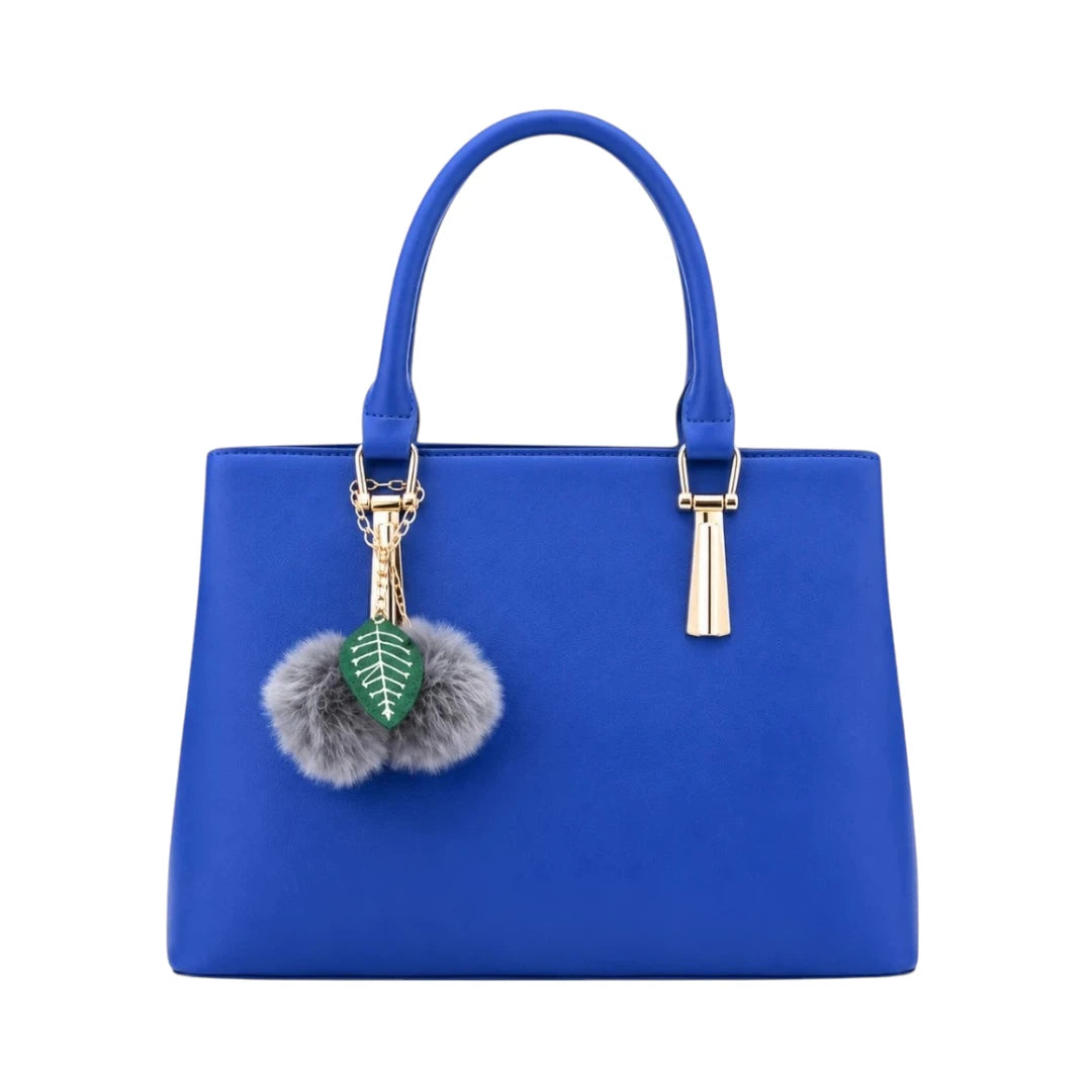 Zelquix Textured Blue PU Leather Everyday Handbag