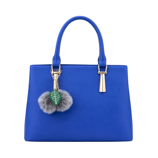 Zelquix Textured Blue PU Leather Everyday Handbag