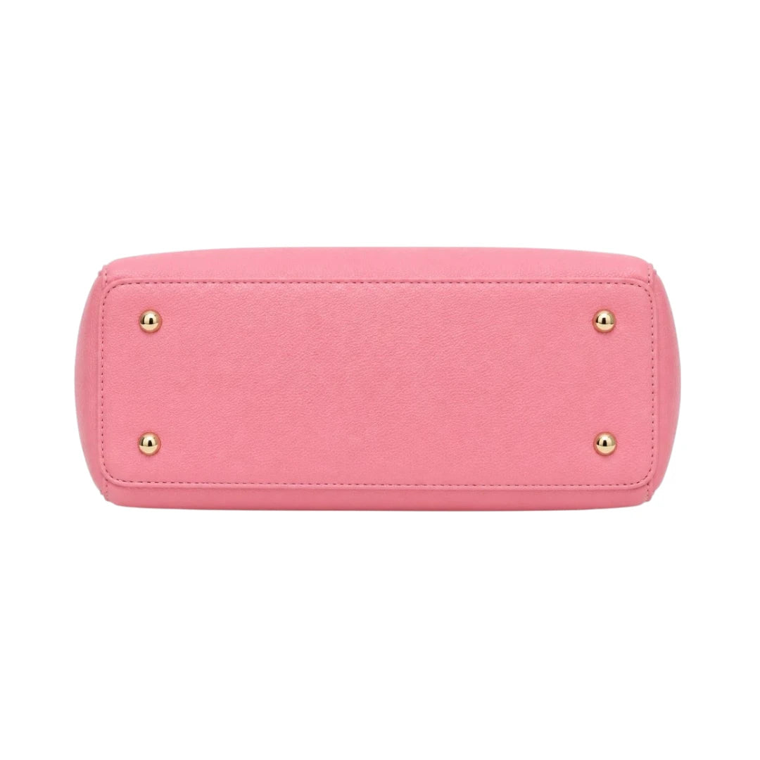 Zelquix Textured Pink PU Leather Everyday Handbag
